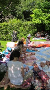 Baby Massage Truro Cornwall in the garden
